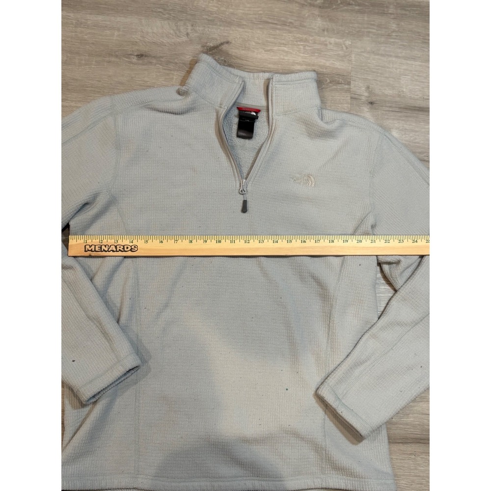 The North Face TKA 100 Mens Quarter Zip Fleece Pullover Light Grey Large - Picture 3 of 9